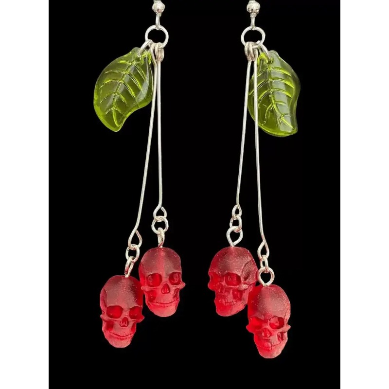 Gothic Skull Cherry Earrings f - огляд і ціна Women'S Vampire Accessories