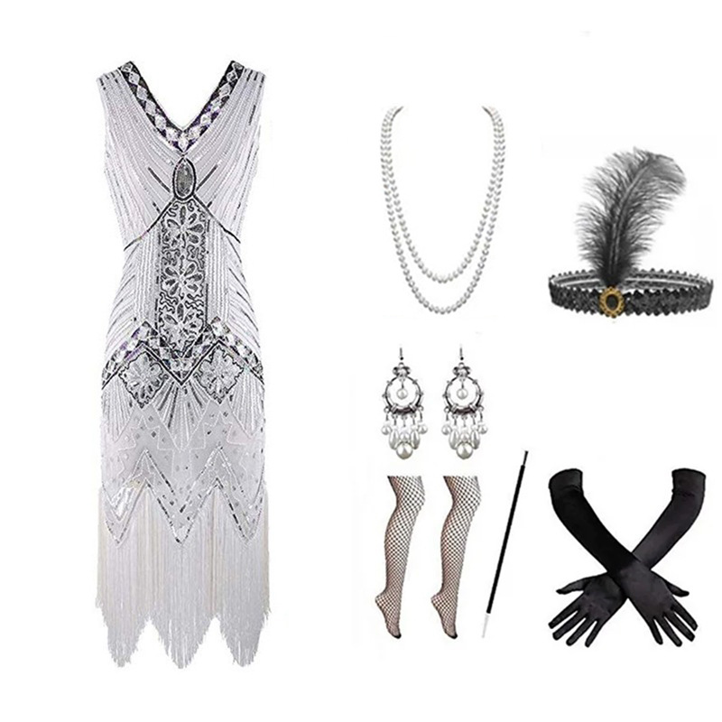 Women 1920s Flapper Dress Set  - огляд і ціна Women Accessories Kit