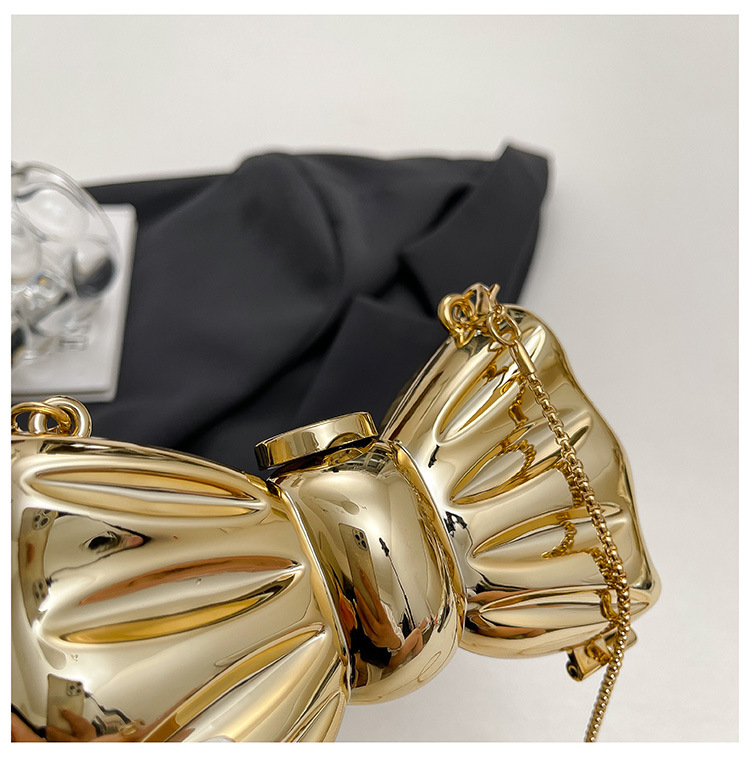 Glossy Gold Metal Bow Shaped M - огляд і ціна Wallet Chain Bag