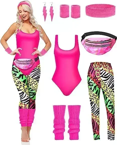 7 Pcs 80s Fancy Workout Costum - огляд і ціна Women'S Accessories In The 80S