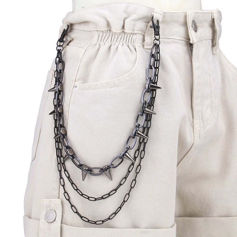 Hip Hop Punk Rock Metal Pants  - огляд і ціна Wallet Chain Bag