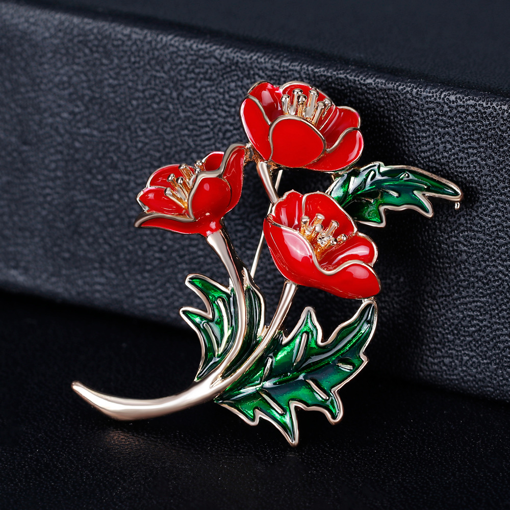 Enameled Red Poppy Flower Broo - огляд і ціна Women'S Accessories Uk