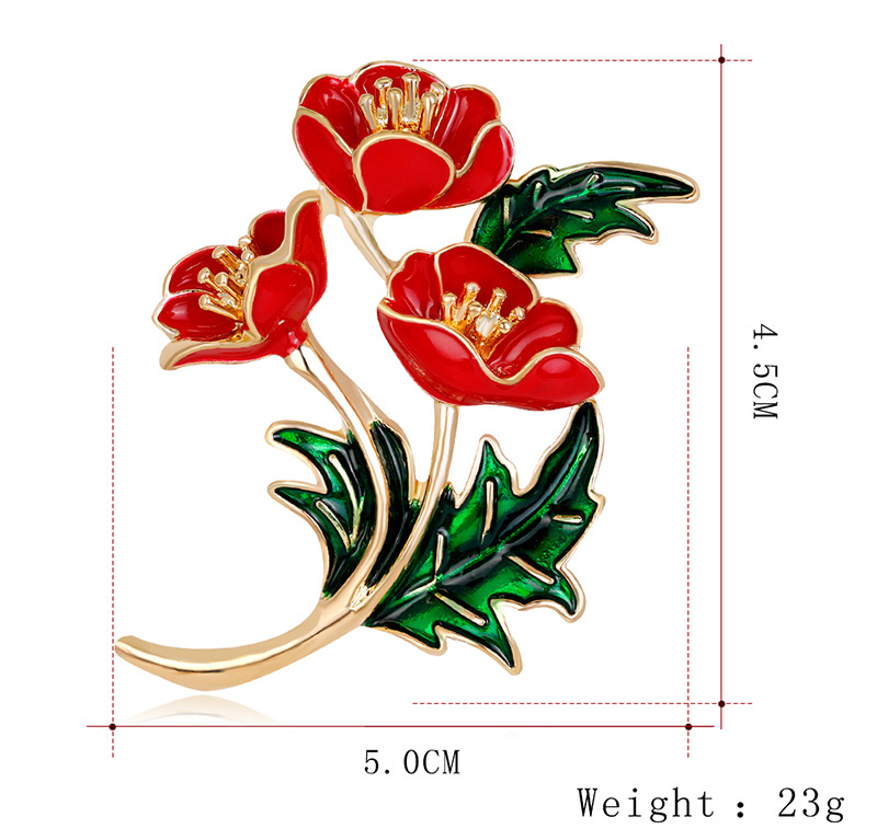 Enameled Red Poppy Flower Broo - огляд і ціна Women'S Accessories Uk