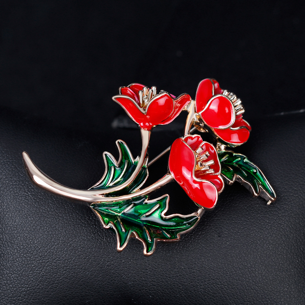 Enameled Red Poppy Flower Broo - огляд і ціна Women'S Accessories Uk